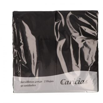 CARICIAS | Servilleta 40x40 cm, 2 capas, plegado en 1/8, negra