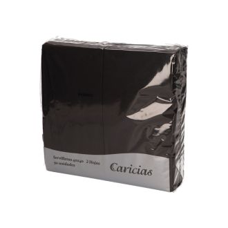 CARICIAS | Servilleta 40x40 cm, 2 capas, plegado en 1-8, negra