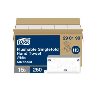 TORK® | Toalla de Mano Advanced Desechable y Plegada en V H3, Suave, 2 capas, Blanco