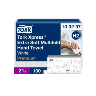TORK Xpress® | Toalla de Mano de Papel Entreplegada Extrasuave Blanco H2, Premium, QuickDry, 2 capas