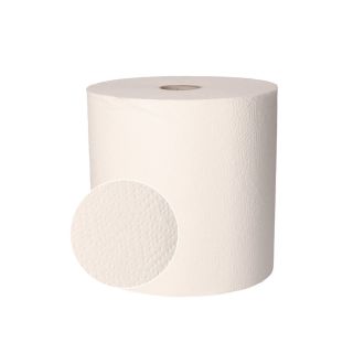 BUGA | Bobina secamanos blanca - 2 capas - Celulosa reciclada - Sistema autocorte