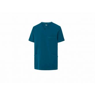 MONZA | Casaca sanitaria cuello v azul - Talla XS