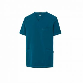 MONZA | Casaca sanitaria cuello v azul - Talla XXXL