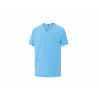 MONZA | Casaca sanitaria cuello V color celeste - Talla S