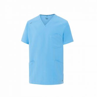 MONZA | Casaca sanitaria cuello V color celeste - Talla XXXL