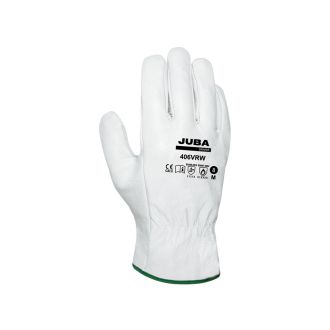 JUBA | Guante de piel flor vacuno blanco - Talla L