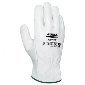 JUBA | Guante de piel flor vacuno blanco - Talla L