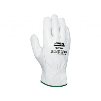 JUBA | Guante de piel flor vacuno blanco - Talla XL