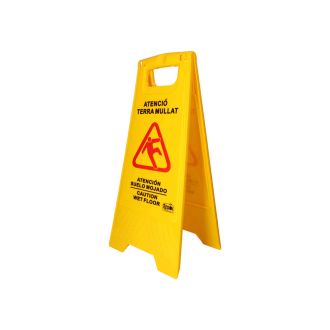 Señal de atención "Suelo mojado" amarillo
