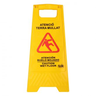 Señal de atención "Suelo mojado" amarillo