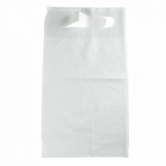 Babero blanco con bolsillo - 36 x 65 cm