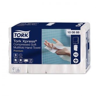 TORK XPRESS | Toalla de mano entredoblada suave compacta