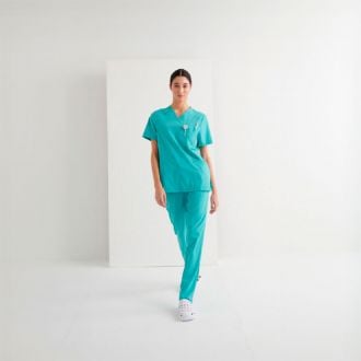 MONZA | Casaca sanitaria cuello v verde - Talla XS