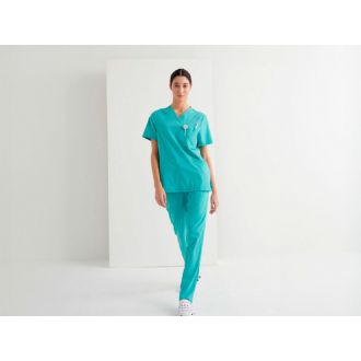 MONZA | Casaca sanitaria cuello V verde - Talla L