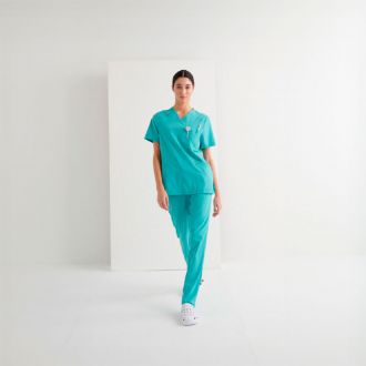 MONZA | Casaca sanitaria cuello V verde - Talla L