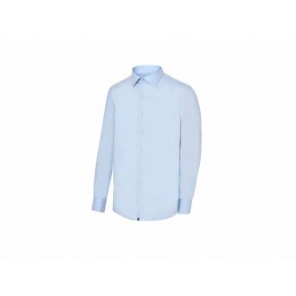 MONZA | Camisa cuello italiano slim fit celeste - Talla S