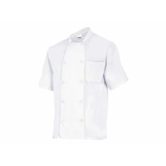VELILLA | Chaqueta cocina manga corta blanca - Talla 56