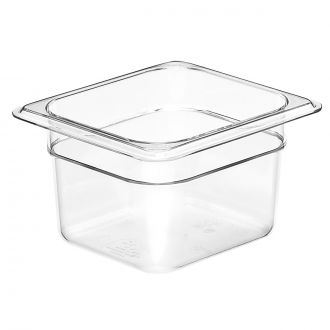 Recipiente GN 1/6 de policarbonato transparente 10cm prof de 1,5 l