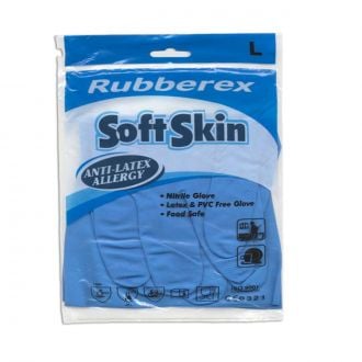 RUBBEREX | Soft skin - Guantes de nitrilo azul - Talla M