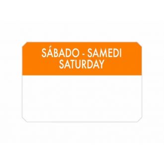 Etiqueta adhesiva "Sábado" - 7,5 x 5 cm