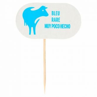 Pincho marcador "Muy poco hecho" - 8 cm