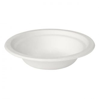 YES | Plato hondo de Bagazo compostable blanco - 400 ml