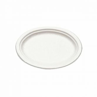BIOPAK | Plato ovalado de bagazo blanco - 26 x 19 cm