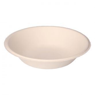 Plato hondo de bagazo blanco - 300 ml