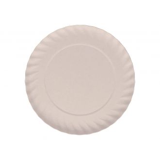 Plato cartón estriado blanco - 18 cm
