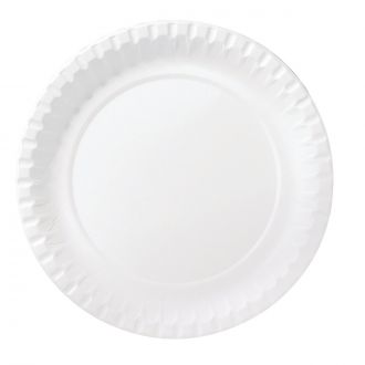 Plato de cartón 18 cm blanco