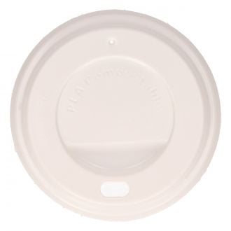 Tapa CPLA blanca con orificio para vaso de 6-7 oz