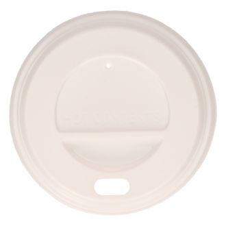 Tapa PS blanca con orificio para vaso de 4 oz