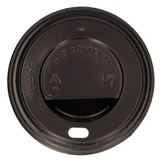 Tapa PS negra con orificio para vaso de 6-7 oz