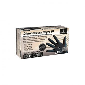 GUANTE NITRILO DIAMANTADO T-M NEGRO