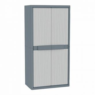 Armario resina wave con 4 estantes - 180 x 89,7 x 53,7 cm