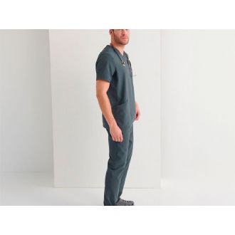 MONZA | Casaca sanitaria cuello v gris - Talla XXL