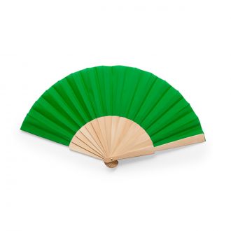 Abanico de madera verde