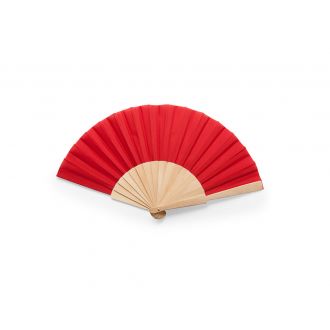 Abanico de madera rojo