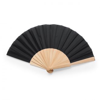 Abanico de madera negro