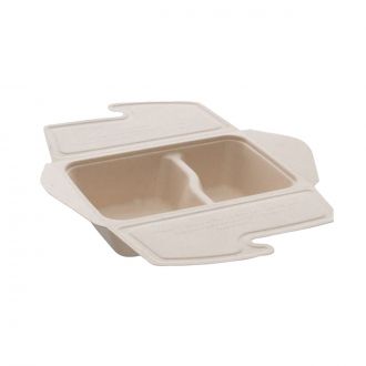Caja cartón menú 2 compartimentos - 21 x 15 x 5 cm