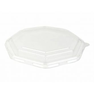 Tapa alta de plástico para envase octogonal - 23 x 23 cm