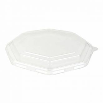 Tapa alta de plástico para envase octogonal - 23 x 23 cm