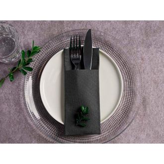 Servilleta Air Laid Basic negra - 40 x 32 cm