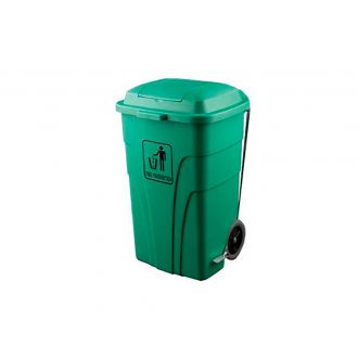 Contenedor con tapa y pedal verde - 120 L