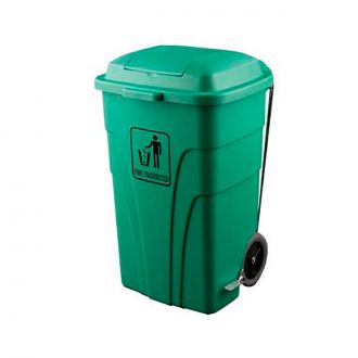 Contenedor con tapa y pedal verde - 120 L