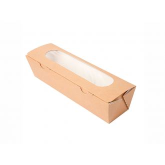 Caja de cartón kraft con ventana - 27,5 x 8 x 6,2 cm