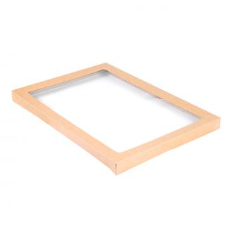 Tapa cartón kraft con ventana - 45,5 x 31,3 x 3 cm
