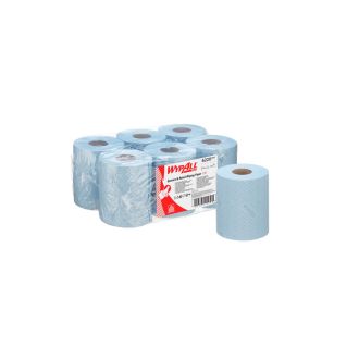 WYPAll® | Paño de celulosa colectividades y retail L10. Rollo azul de 1 capa con dispensación central - 6 rollos  x 280 paños