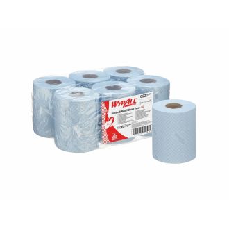 WYPAll® | Paño de celulosa colectividades y retail L10. Rollo azul de 1 capa con dispensación central - 6 rollos  x 280 paños