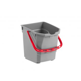 TTS | Cubo gris con asa roja - 15 L